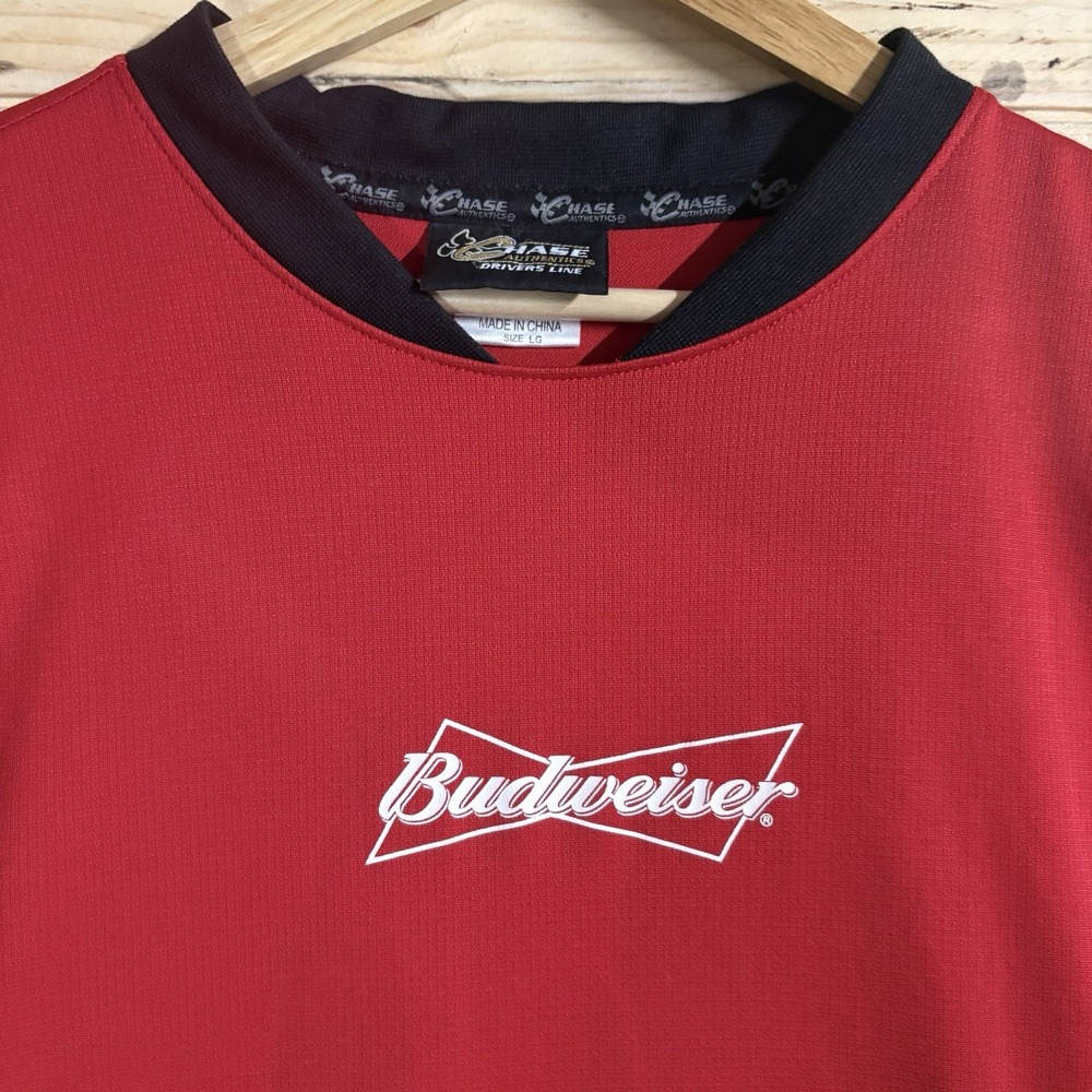 Dale Earnhardt Jr Shirt Mens‎ Large Red NASCAR Racing Bud #8 Chase Authentic Tee - Picture 2 of 10